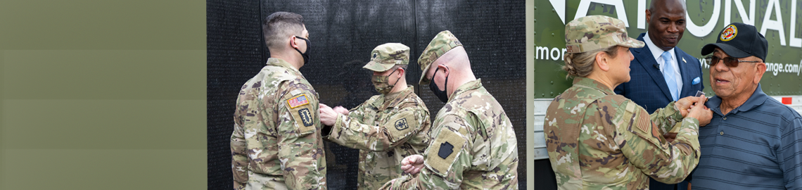 veterans receiving pins